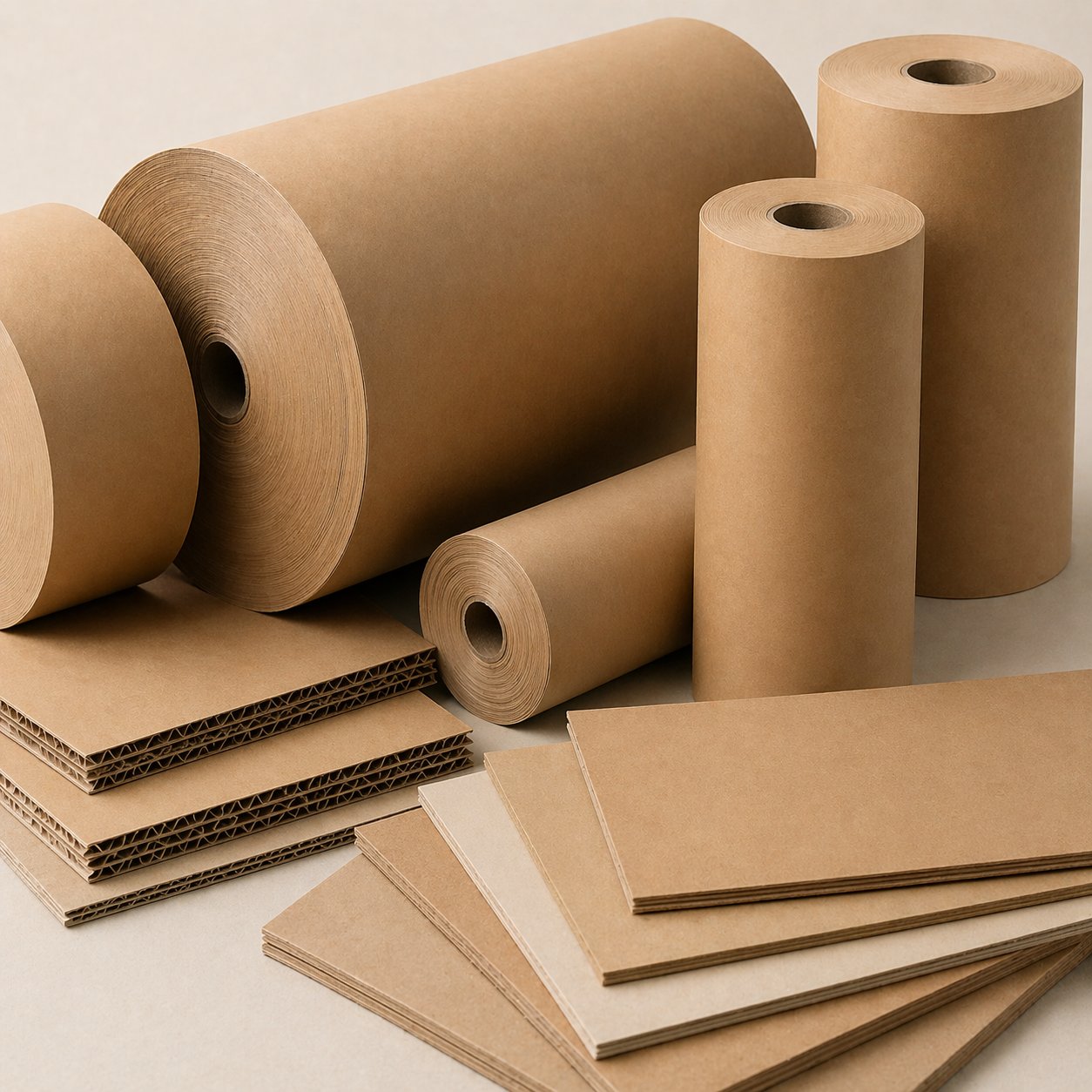 Kraft paper, liner board and corrugation papers